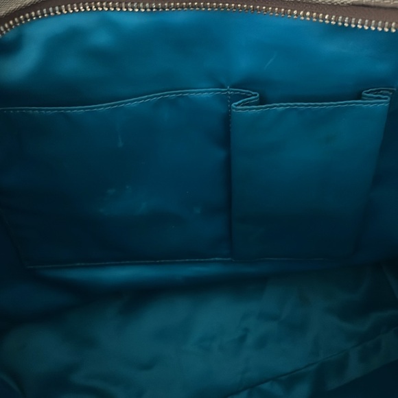 Coach Poppy Op Art Glam Tote Bag Shoulder Bag Tan Gold Beige - Picture 7 of 13